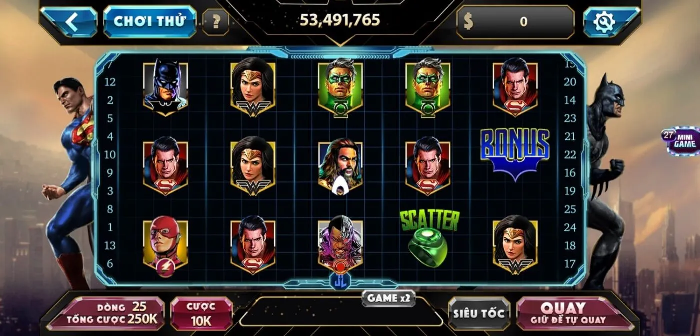 Giới thiệu game Nổ hũ Justice League Rikvip