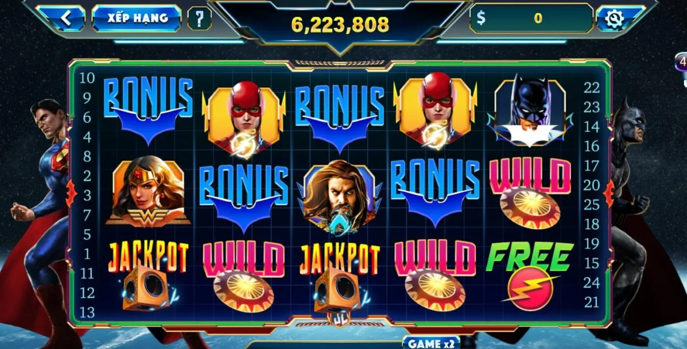 Hướng dẫn chơi game Nổ hũ Justice League tại Rikvip